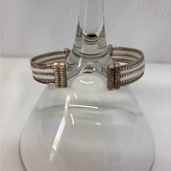 Opal Intricate Silver and Black Cuff Bracelet with Braided Design - Picture 8 of 10